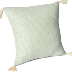 Kirkland's Home Mint Trapeze Organic Cotton Throw Pillow- Pillows