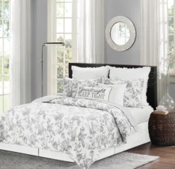 Kirkland's Home Miriam Floral & Stripe 3-Pc. Full/Queen Quilt Set- Quilts