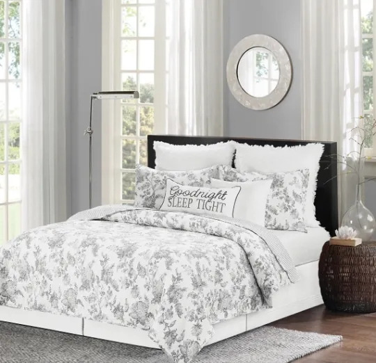 Kirkland's Home Miriam Floral & Stripe 3-Pc. Full/Queen Quilt Set- Quilts