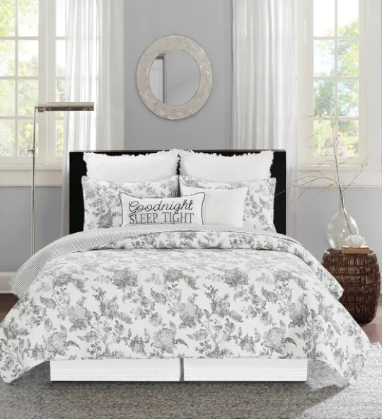 Kirkland's Home Miriam Floral & Stripe 3-Pc. Full/Queen Quilt Set- Quilts