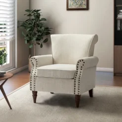 Kirkland's Home Miriam Nailhead Trim Armchair- Accent Chairs