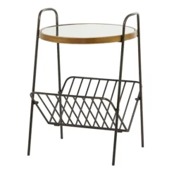 Kirkland's Home Mirror Top Magazine Rack Side Table- Accent & End Tables