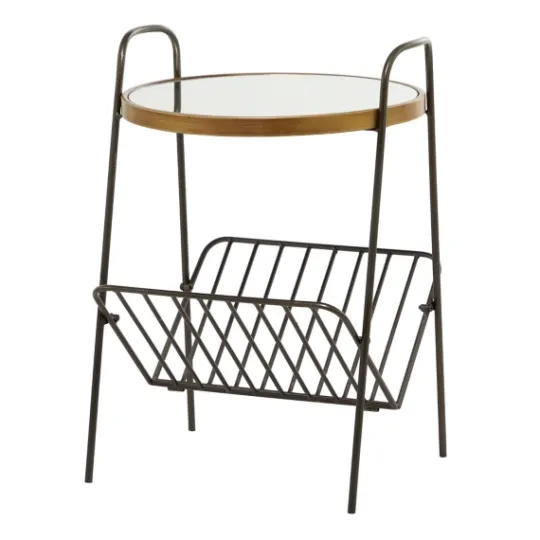 Kirkland's Home Mirror Top Magazine Rack Side Table- Accent & End Tables