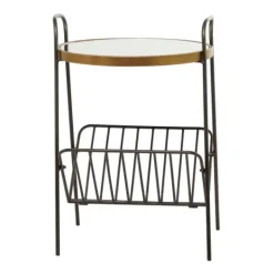 Kirkland's Home Mirror Top Magazine Rack Side Table- Accent & End Tables