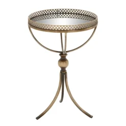 Kirkland's Home Mirror Top Metal Accent Table- Accent & End Tables