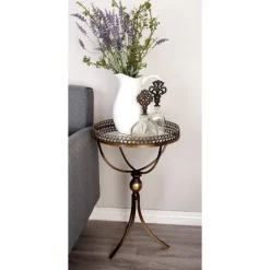 Kirkland's Home Mirror Top Metal Accent Table- Accent & End Tables