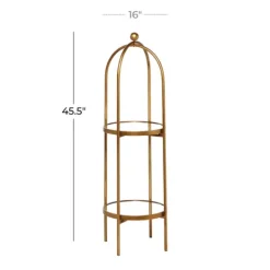 Kirkland's Home Mirrored Two-Tier Cage Shelf- Bookshelves