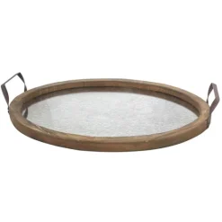 Kirkland's Home Mirrored Wood Oval Tray- Decorative Trays