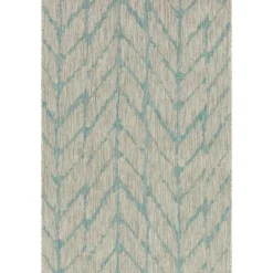 Kirkland's Home Mist And Aqua Chevron Outdoor Area Rug, 5X7- Outdoor Rugs