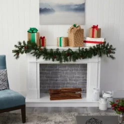 Kirkland's Home Mixed Pine Clear Led Lighted Garland- Arrangements & Greenery