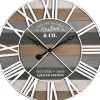 Kirkland's Home Mixed Planks And White Wooden Wall Clock- Clocks
