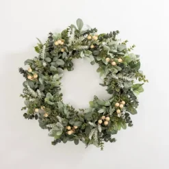 Kirkland's Home Mixed White Berry Eucalyptus Wreath- Wreaths