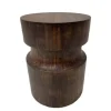 Kirkland's Home Mocha Hourglass Mango Side Table- Accent & End Tables