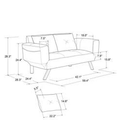 Kirkland's Home Mod Wing Arm Convertible Sofa- Sofas & Loveseats