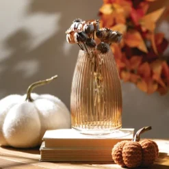 Kirkland's Home Modern Amber Ribbed Glass Vase- Vases