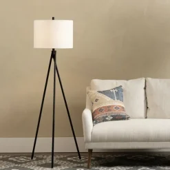 Kirkland's Home Modern Black Tripod Floor Lamp- Floor Lamps