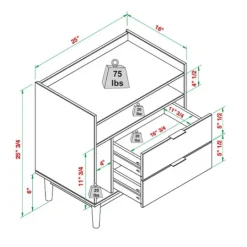 Kirkland's Home Modern Frame Wood Nightstand- Nightstands