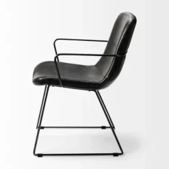 Kirkland's Home Modern Leather Wire Frame Dining Chair- Dining Chairs
