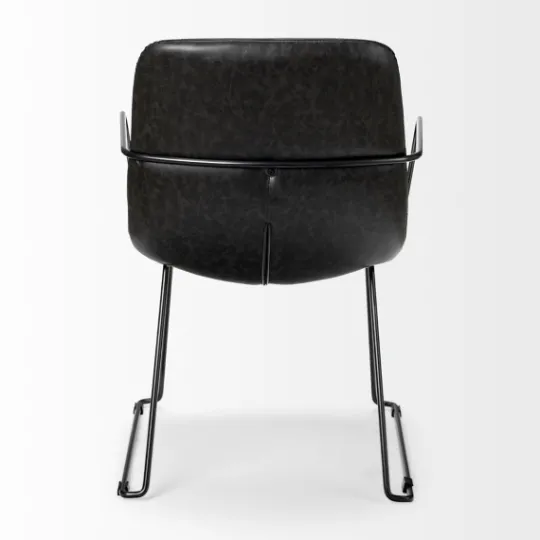 Kirkland's Home Modern Leather Wire Frame Dining Chair- Dining Chairs