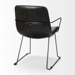 Kirkland's Home Modern Leather Wire Frame Dining Chair- Dining Chairs