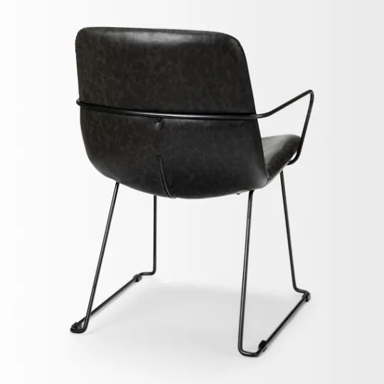 Kirkland's Home Modern Leather Wire Frame Dining Chair- Dining Chairs