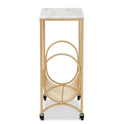 Kirkland's Home Modern Marble Deco Bar Cart- Kitchen Islands & Bar Carts