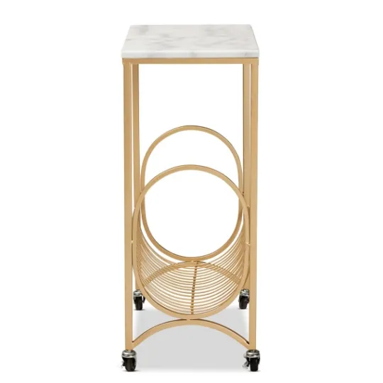Kirkland's Home Modern Marble Deco Bar Cart- Kitchen Islands & Bar Carts