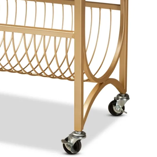 Kirkland's Home Modern Marble Deco Bar Cart- Kitchen Islands & Bar Carts