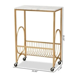 Kirkland's Home Modern Marble Deco Bar Cart- Kitchen Islands & Bar Carts