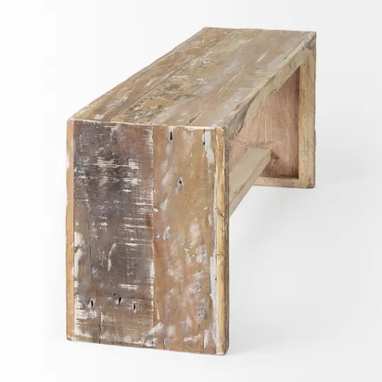 Kirkland's Home Modern Reclaimed Wood Bench- Benches & Ottomans