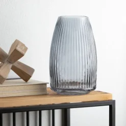 Kirkland's Home Modern Ribbed Glass Vase- Vases