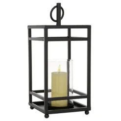 Kirkland's Home Modern Vintage Iron Framed Lantern, 18 In.- Lanterns