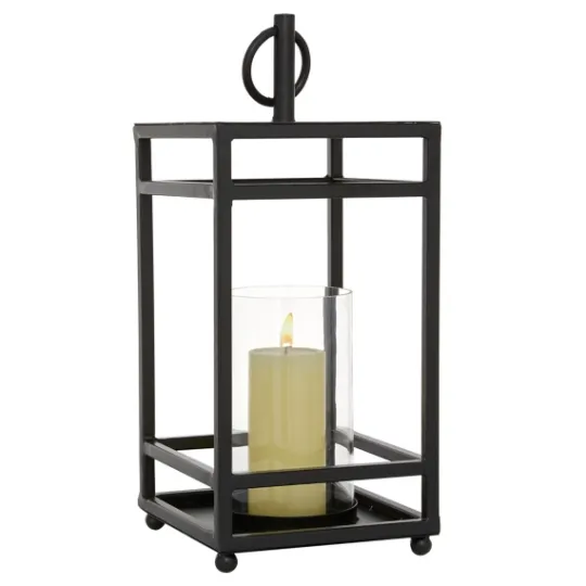 Kirkland's Home Modern Vintage Iron Framed Lantern, 18 In.- Lanterns