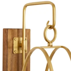 Kirkland's Home Modern Warm Wood And Gold Sconce- Sconces