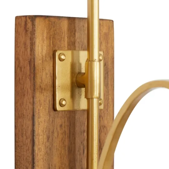 Kirkland's Home Modern Warm Wood And Gold Sconce- Sconces