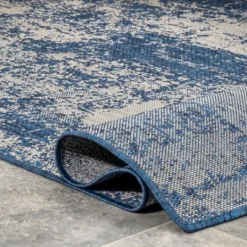 Kirkland's Home Molly Blue Mottled Abstract Outdoor Rug, 8X10- Outdoor Rugs