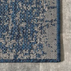 Kirkland's Home Molly Blue Mottled Abstract Outdoor Rug, 8X10- Outdoor Rugs