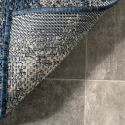 Kirkland's Home Molly Blue Mottled Abstract Outdoor Rug, 8X10- Outdoor Rugs