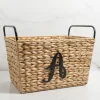 Kirkland's Home Monogram A Woven Rat Metal Handle Basket- Baskets & Boxes
