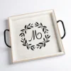 Kirkland's Home Monogram M Wood Tray With Handles- Decorative Trays