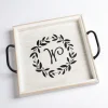 Kirkland's Home Monogram W Wood Tray With Handles- Decorative Trays