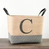Kirkland's Home Monogrammed C Black Diamond Jute Storage Bin- Baskets & Boxes