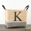 Kirkland's Home Monogrammed K Black Diamond Jute Storage Bin- Baskets & Boxes