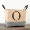 Kirkland's Home Monogrammed O Black Diamond Jute Storage Bin- Baskets & Boxes