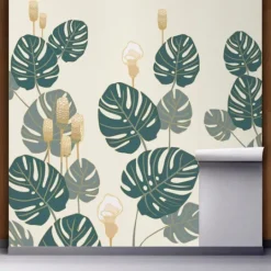 Kirkland's Home Monstera On Early Dawn Peel And Stick Wall Mural- Wall Murals & Wall Decals