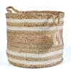Kirkland's Home Montego Striped Natural Storage Basket, 17 In.- Baskets & Boxes