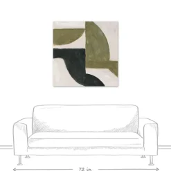 Kirkland's Home Moody Green Shapes Ii Canvas Art Print- Canvas Art