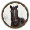 Kirkland's Home Moody Horse Round Brown Framed Art Print- Framed Art