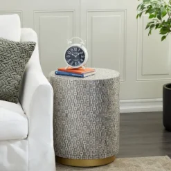 Kirkland's Home Mother Of Pearl Sells Wood Base Accent Table- Accent & End Tables