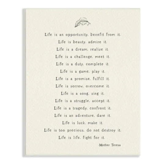 Kirkland's Home Mother Teresa Life Quote Wall Plaque- Wall Quotes & Signs